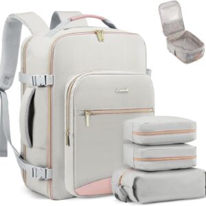 LOVEVOOK 40L Travel Backpack Airline Approved with Packing Cubes